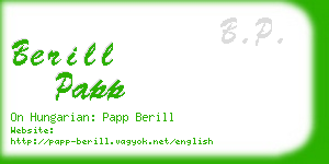 berill papp business card